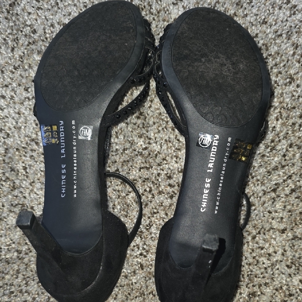 Chinese Laundry Black Strappy Heels - Picture 7 of 9